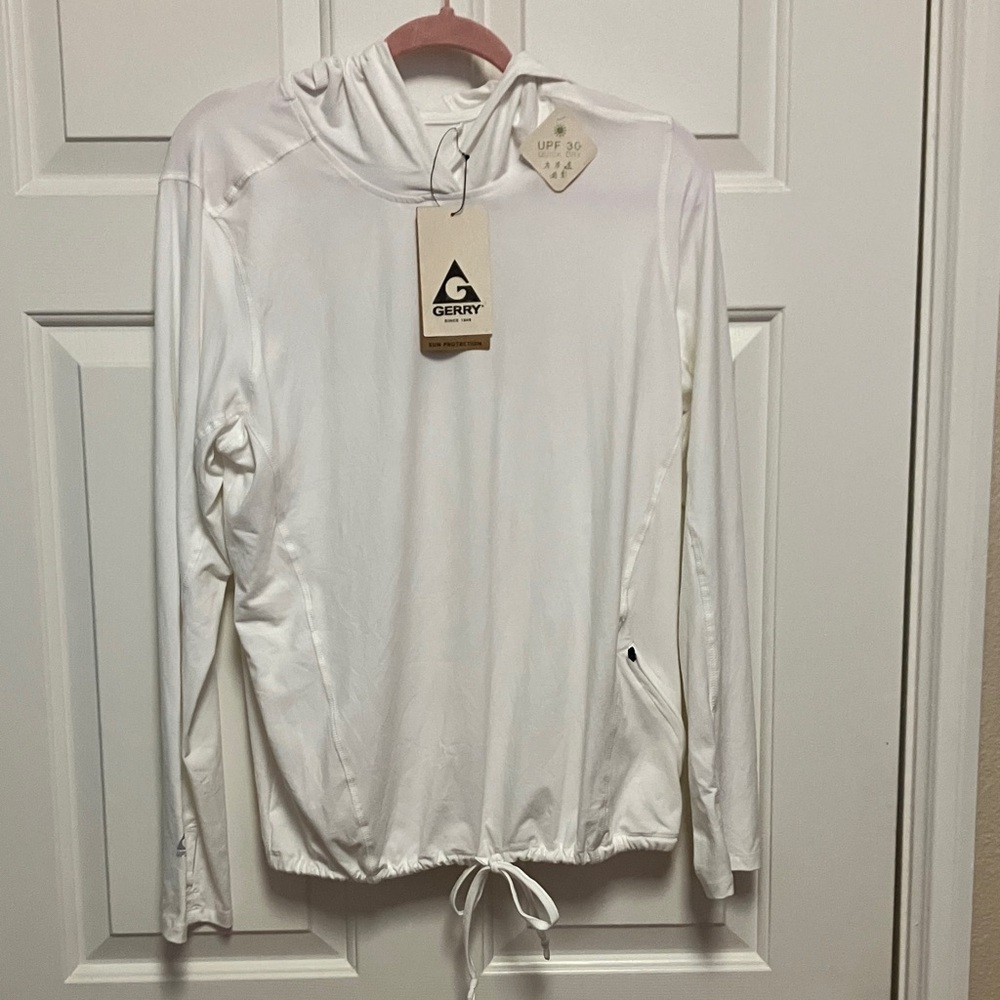NWT Gerry Weber Women's White Drawstring Hoodie Size Large